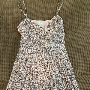 pink flowery skater dress